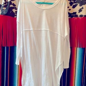 Free People White Sheer Long Sleeve